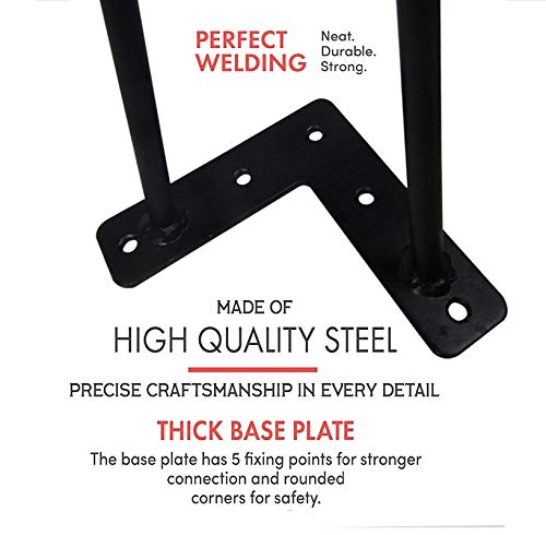 Black 2-Rod Metal Table Legs S344