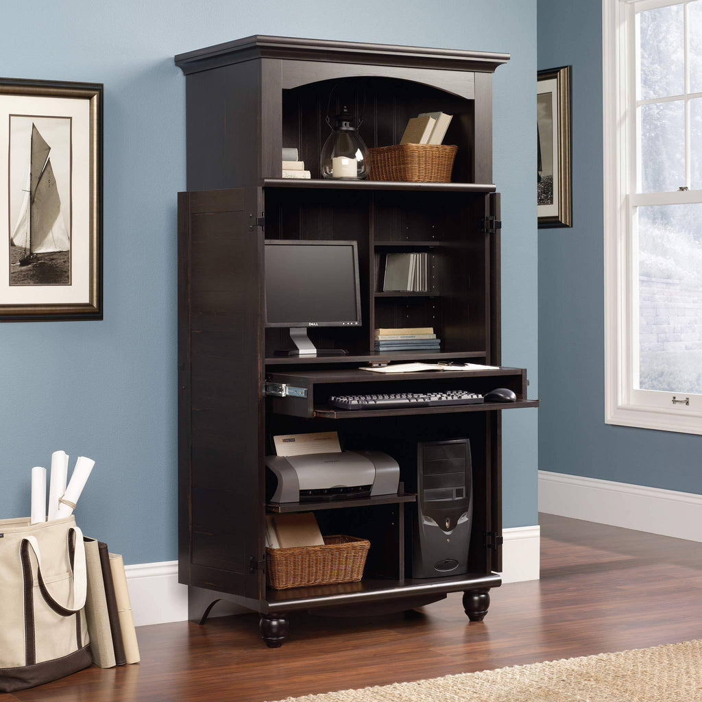 Antiqued Paint Computer Armoire X185437