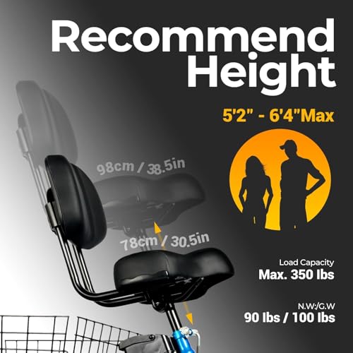 Blue 20" x 4.0 Fat Tire Foldable Electric Tricycle I769532