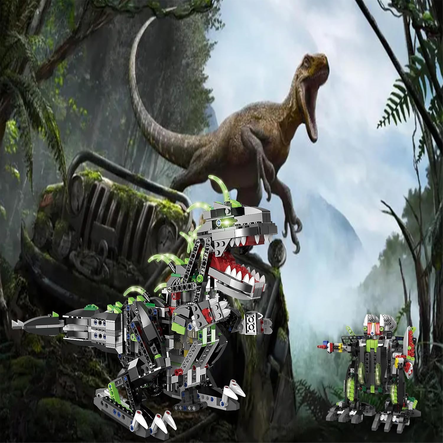 2 in1 Dinosaur Robot Building Kits D7110