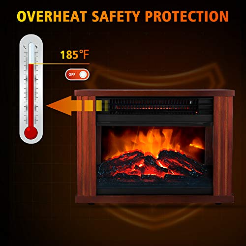 Electric Infrared Quartz Space Heater, 1500W, 3 Heat Settings, 12H Timer U988