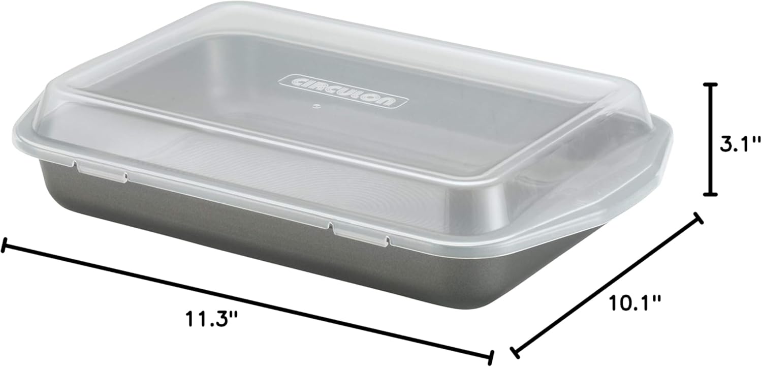 Nonstick Baking Pan With Lid, Rectangle - 9 Inch x 13 Inch, Gray Y250288