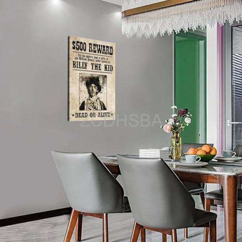 Retro Poster Old West Gunslinger Billy The Kid Wanted Poster 12x18inch H510