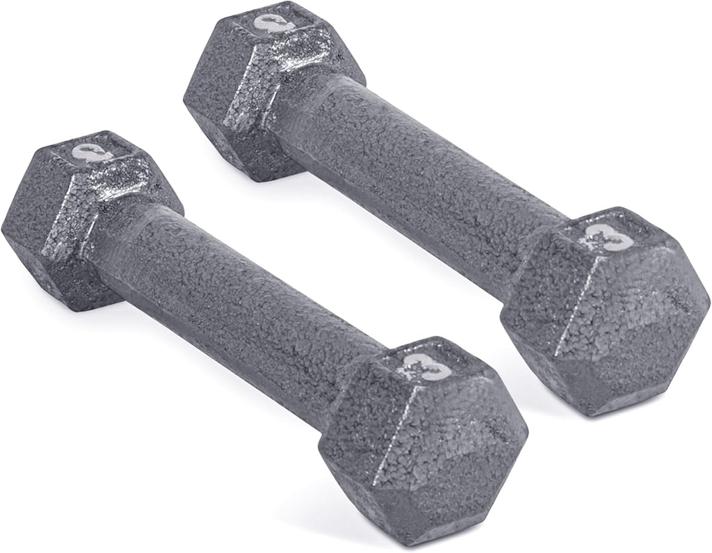 3 lb Cast Iron Hex Dumbbell Pair S4321