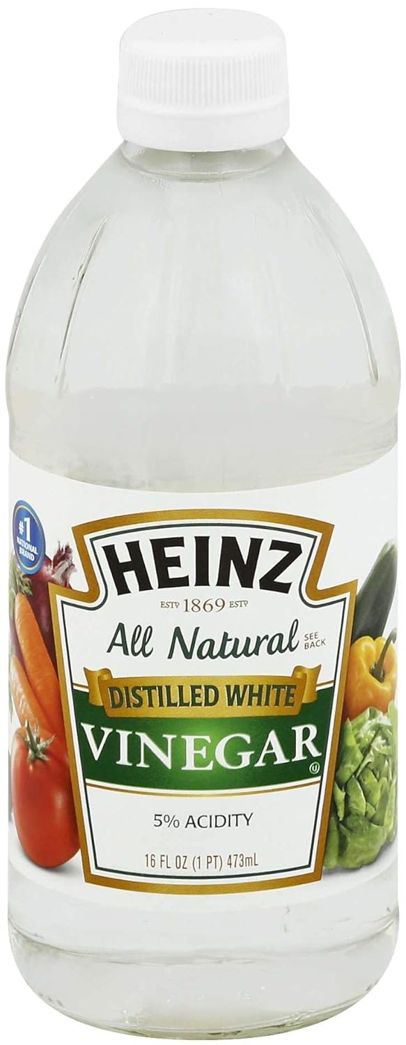 All Natural Distilled White Vinegar 5% Acidity 16 Ounce Glass Bottle Pack of 2 E444
