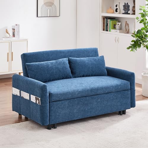 Gray Velvet Convertible Sleeper Sofa Bed R40103