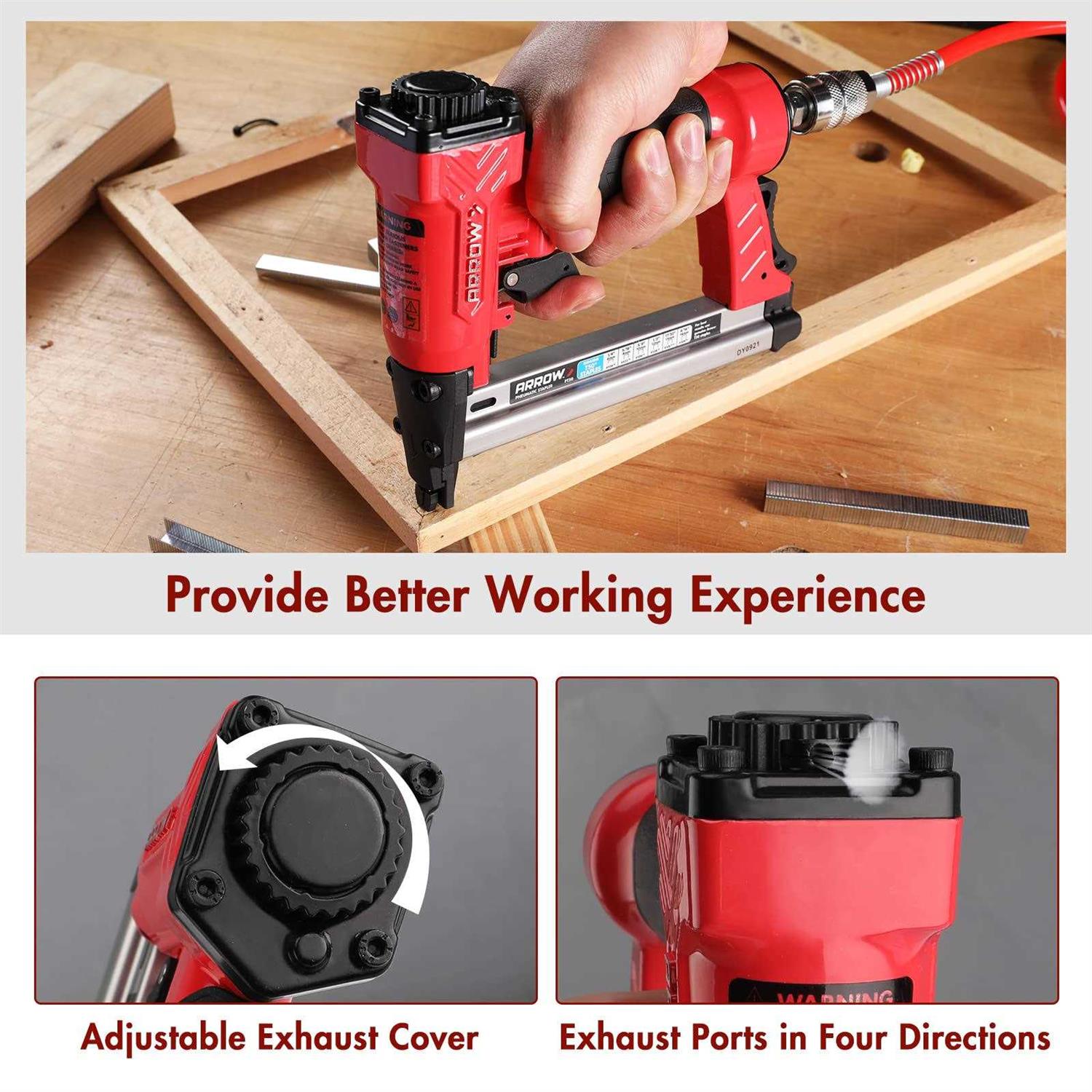 Oil-Free Staple Gun with 3750 Pieces T50 1/4 Z6654