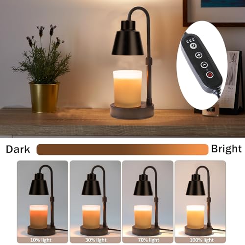 Black Adjustable Metal Candle Warmer Lamp with Timer Dimmer V325