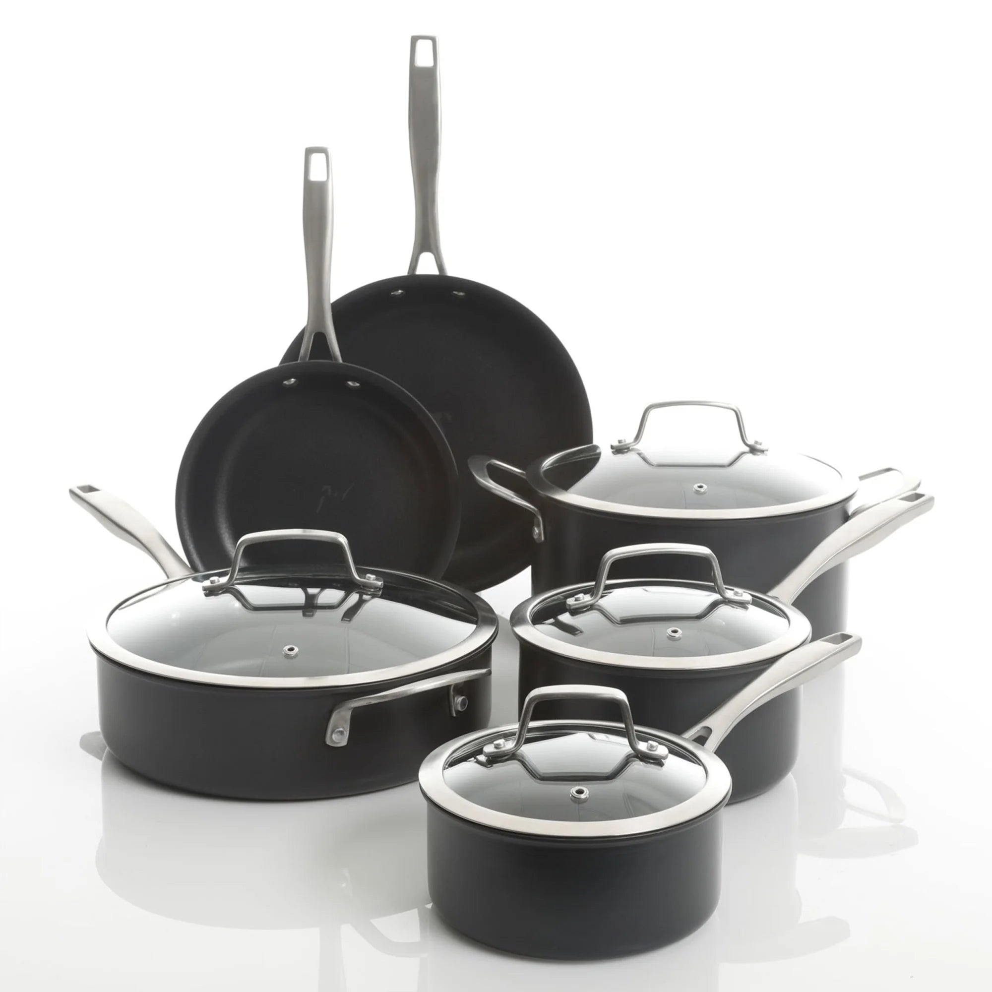 10-Piece Hard Anodized Cookware Pots and Pans Set B532902