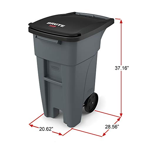 50-Gallon Gray Heavy-Duty Wheeled Trash Can, Pack of 2 A32004