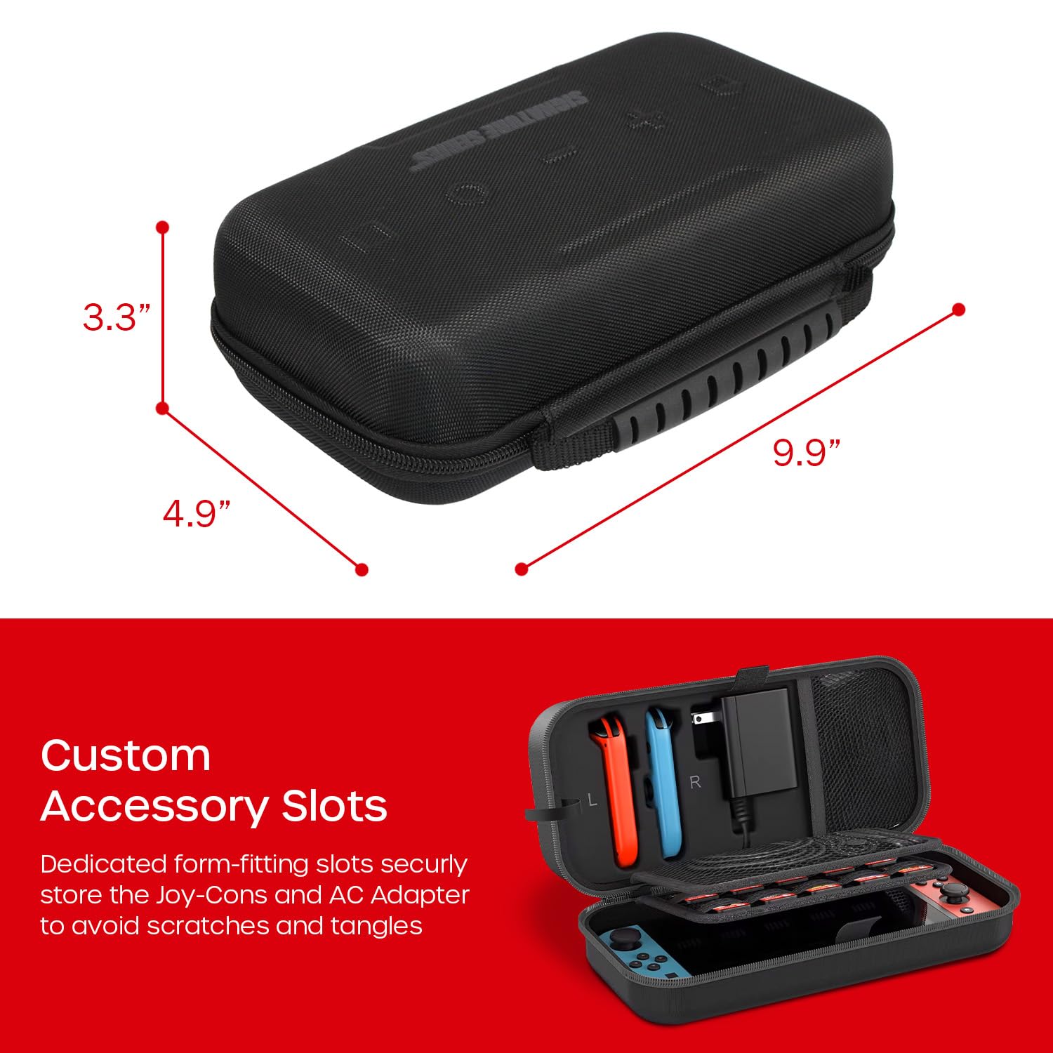 OLED Model Mario Kart 8 Deluxe Bundle with Extra Joy-Con (Red/Blue), Dock, Grips, Straps, Case and Earphones E14390