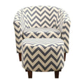 Fabric Chevron Tub Chair with Round Ottoman B6586