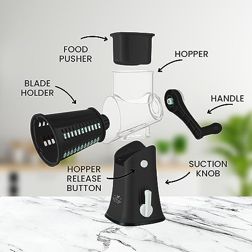 Round Cheese Grater with Replaceable Stainless Steel Drum Blades Z84291