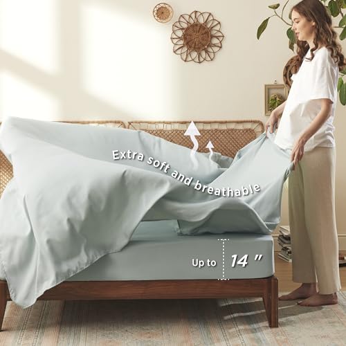 Twin 5 Pieces Blue Floral Bedding Set with Comforter, Sheets, Pillowcase & Sham L8679