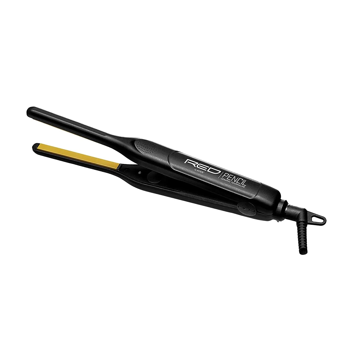 Red 0.3" Ceramic Tourmaline Pencil Flat Iron Hair Straightener M6810