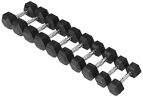 Rubber Coated Hex Dumbbell Weight Set G808125