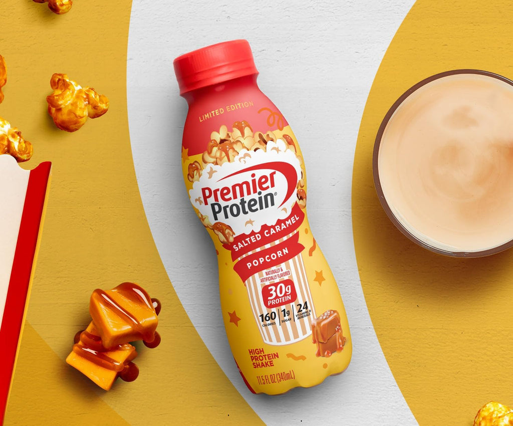 12 Pack Premier Protein Shake Salted Caramel Popcorn and Cake Batter 30g Protein 1g Sugar W646441