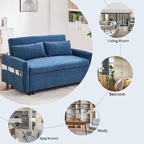 Gray Velvet Convertible Sleeper Sofa Bed R40103