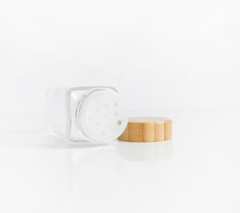 24 Glass Spice Jars with Bamboo Lids and Labels K975217