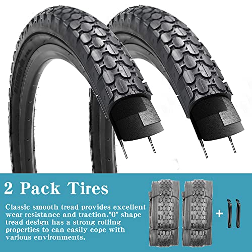 2 Pack 26" x 2.125" Beach Cruiser Bike Tires Black Wall/White Side Wall L489