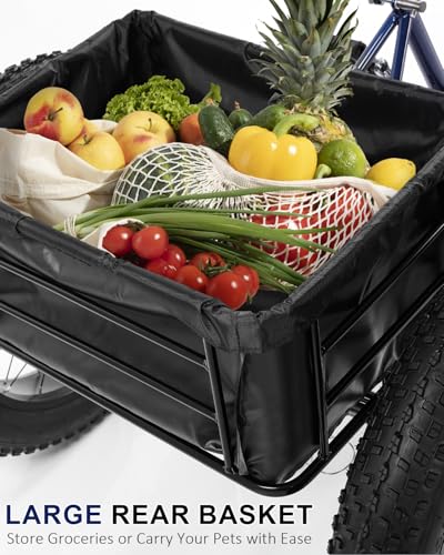 20-Inch Fat Tire 7-Speed Heavy-Duty Adult Tricycle with Large Cargo Basket R559108