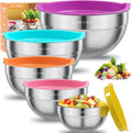5 Piece Stainless Steel Mixing Bowls with Lids Set B2022