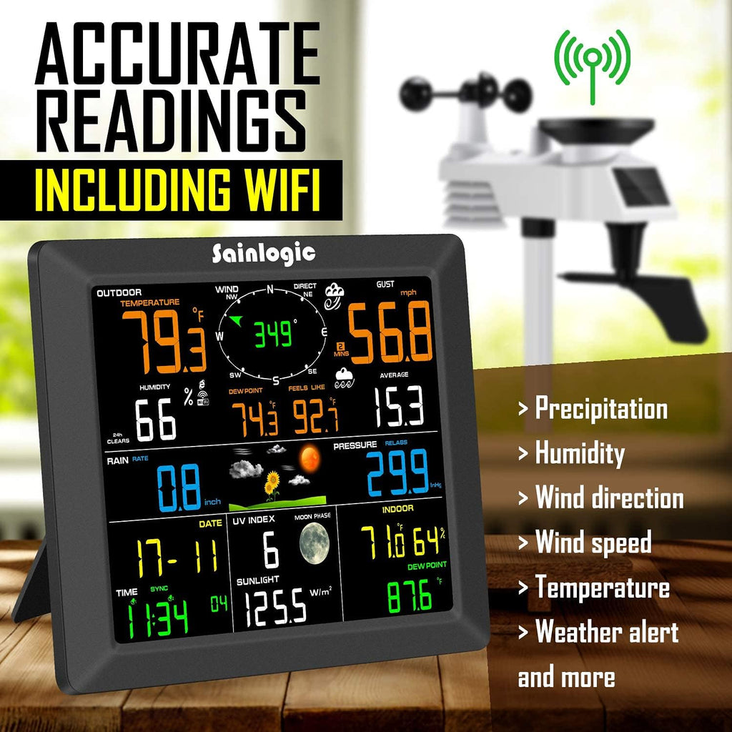 Black WiFi Weather Station with Outdoor Sensor P60361