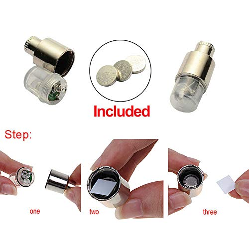 4Pcs Red LED Wheel Lights for Tyre Valve Stem P127879