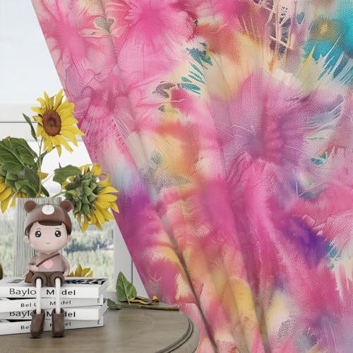 Tie Dye Blackout Curtains, 42 x 45 Inch X4560