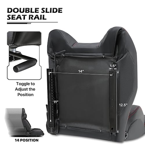 Red PVC Bucket Style Reclinable Sport Racing Seat E78775