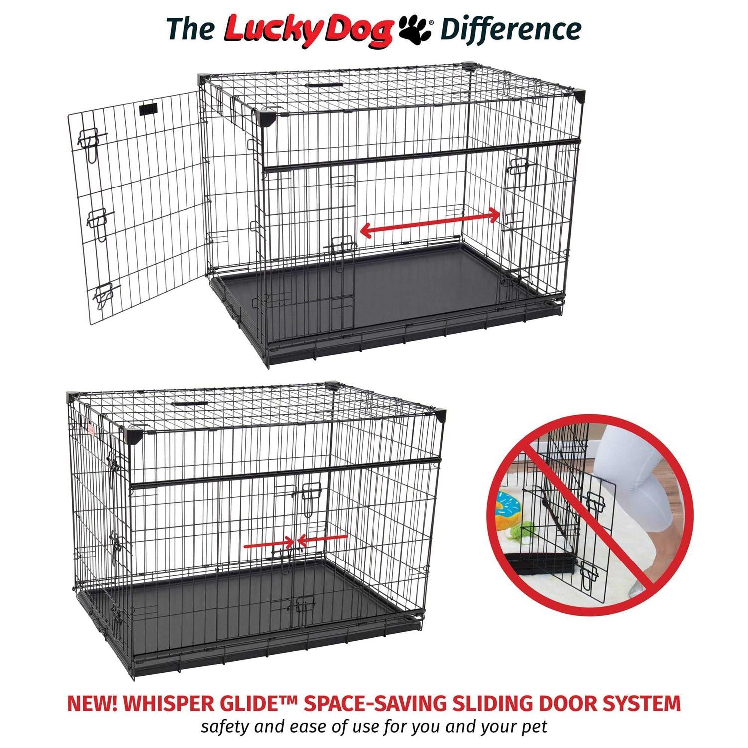 Sliding Double Door Dog Crate V6365