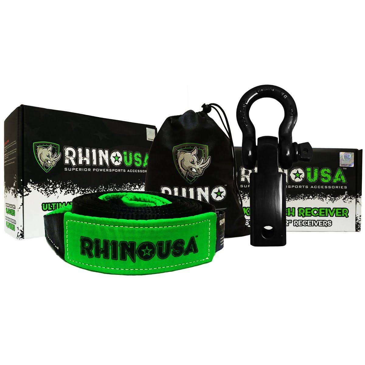 Combo Recovery Tow Strap 20ft & Shackle Hitch Receiver N709366