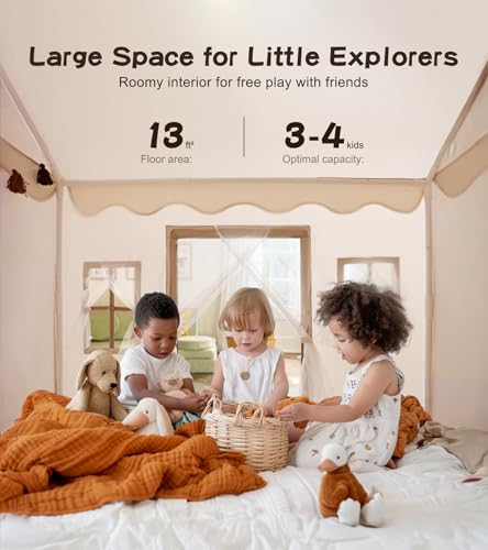 Large Green Kids Playhouse Play Tent with Mat S684868