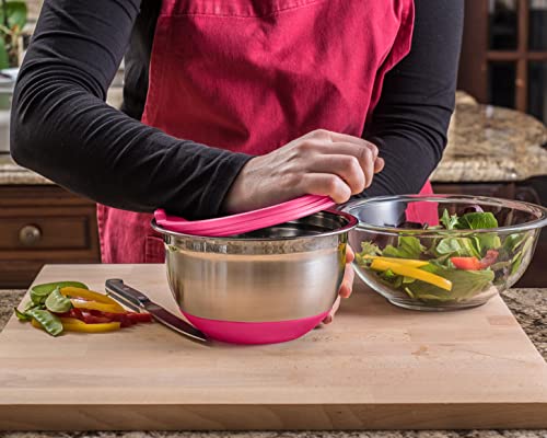4-Piece Stainless Steel Mixing Bowls with Lids O6831