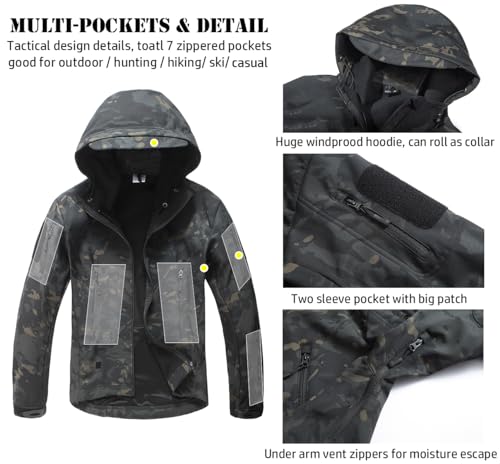 Camouflage Soft Shell Hooded Jacket C2600