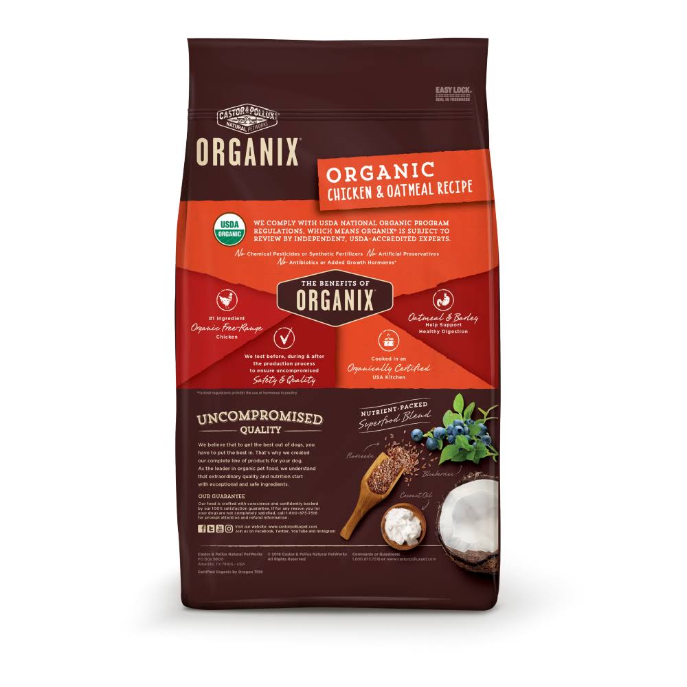 Organic Chicken & Oatmeal Recipe Dry Dog Food, 18 lb C3376