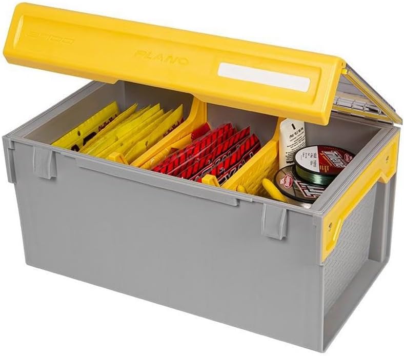 Clear and Yellow Rust-Resistant Waterproof Plastic Tackle Utility Box H585703