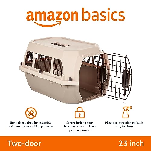 2-Door Top-Load Hard-Sided Pet Travel Carrier, Gray & Blue, 22.8"L x 15.0"W x 13.0"H T797354