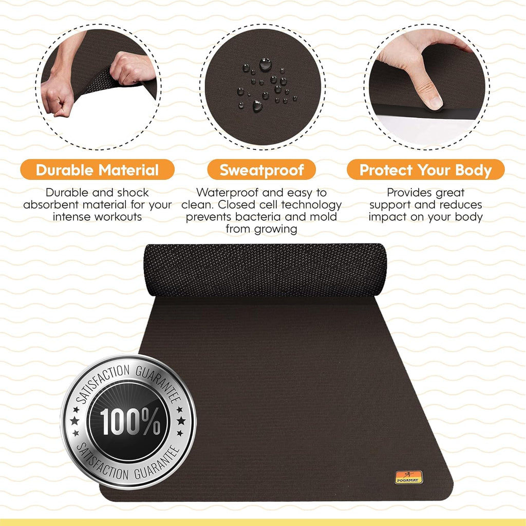 Large Exercise Mat 6 ft X 6 ft X 1/4" Thick Workout Mat R4173
