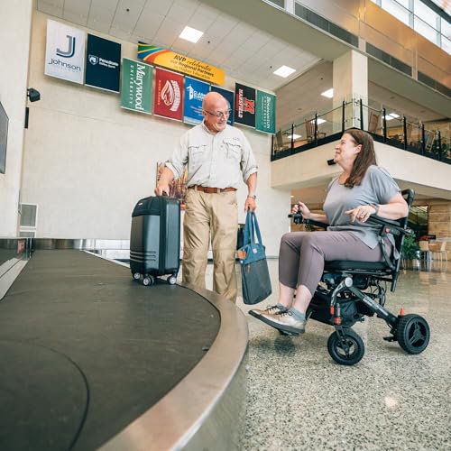 White Electric Wheelchair with 300 Lbs Weight Capacity, 12 Ah Battery, 17"x17" Black Foam Seat D212