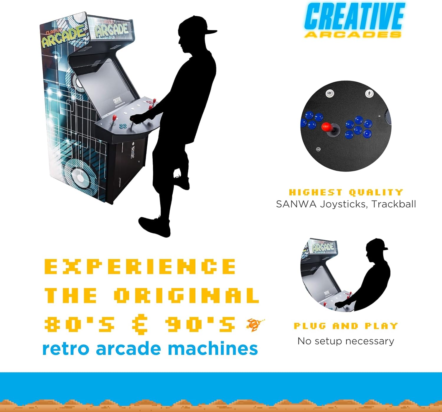 32" LCD Screen Arcade Machine with 4 Joysticks and 2 Stools D935