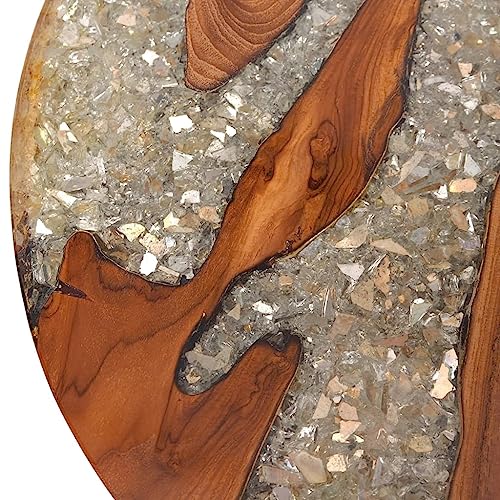Teak Resin Round Coffee Table 23.6" Z633