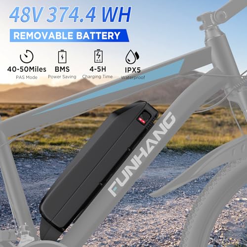 26'' 1000W Peak Electric Mountain Bike with 48V 374.4WH Removable Battery K308
