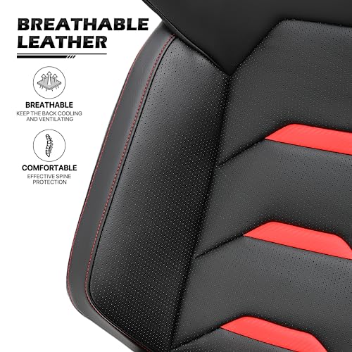 Red PVC Bucket Style Reclinable Sport Racing Seat E78775