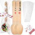 100 Set Christmas Wooden Spoons with Tag Bag Rope R692
