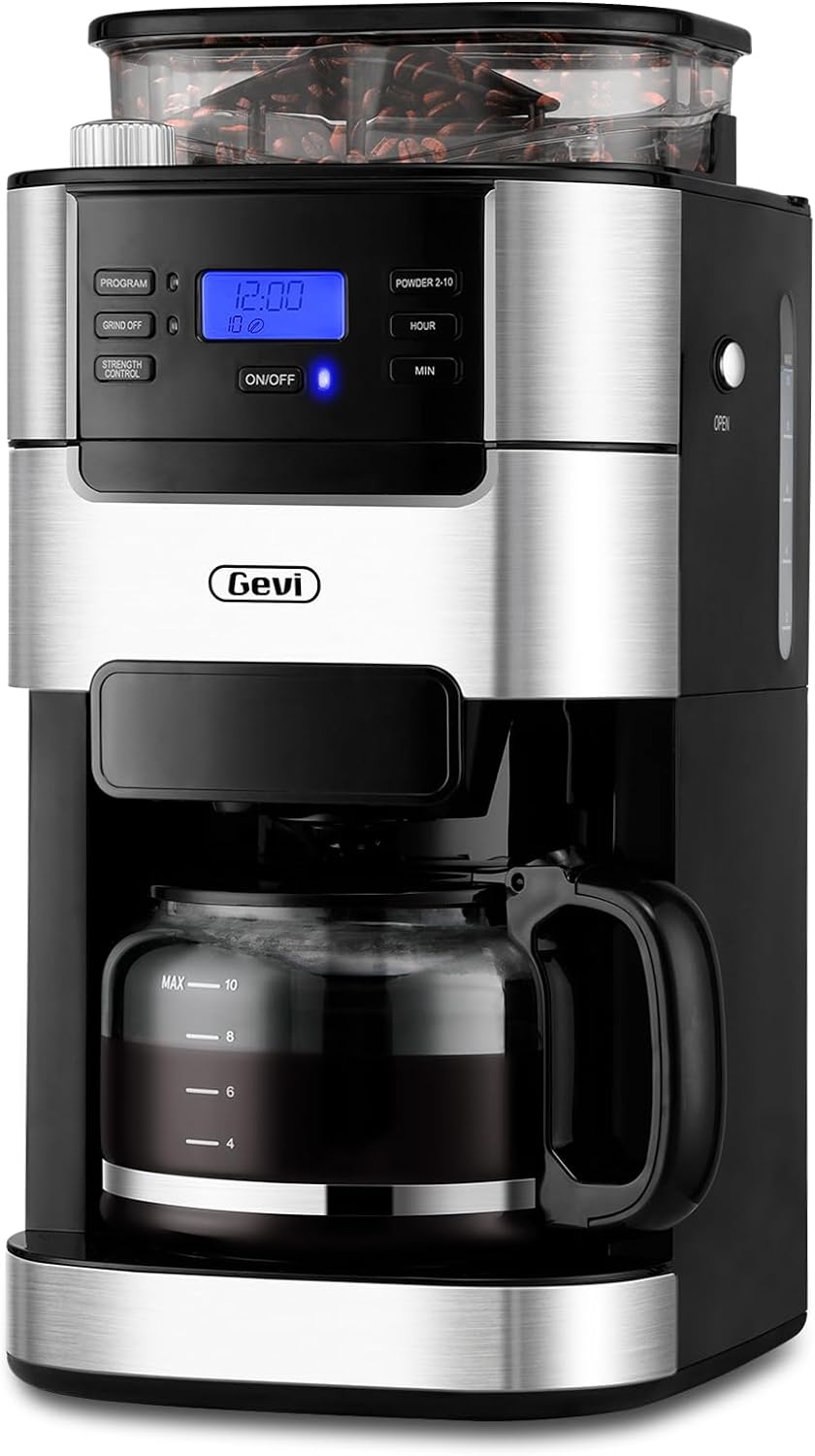 10-Cup Drip Coffee Maker with Built-in Grinder F7074
