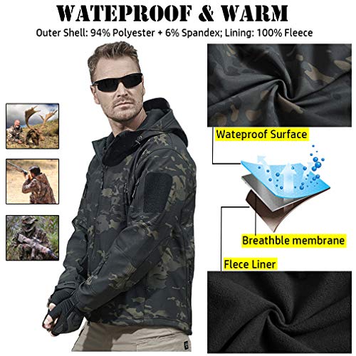Camouflage Soft Shell Hooded Jacket C2600