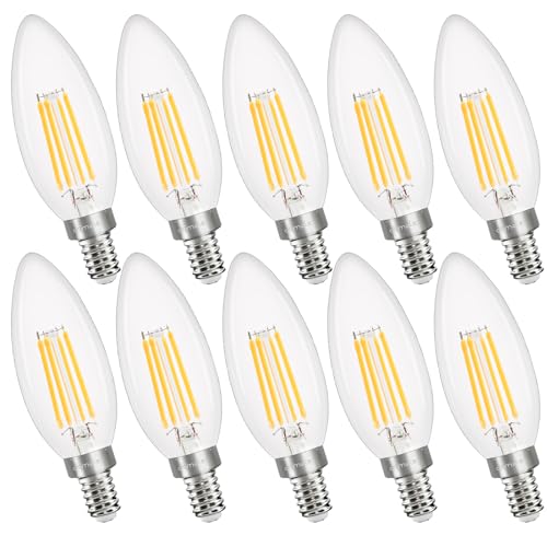 Pack of 6 Dimmable E12 LED Candelabra Bulb 5000K Daylight White 40W Equivalent 400LM C35 B11 Edison Filament Candle Bulbs R61154