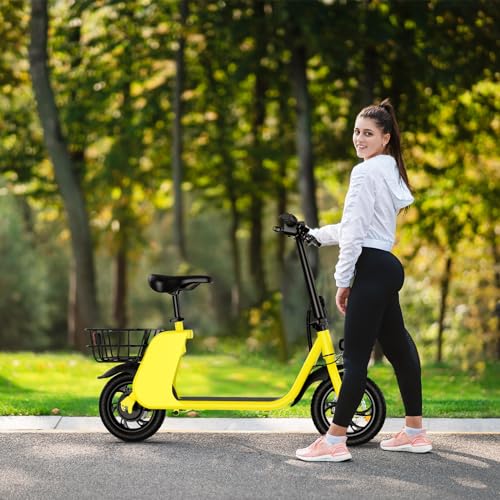 450W 36V Foldable Electric Scooter with Seat, 15.5MPH, 20 Miles Range, 265LB Max Load L42065