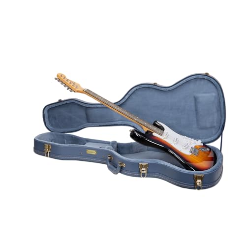 Carved Smoke Blue Wooden Hardshell Guitar Case R894